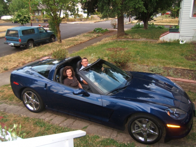 Jack Belmont and Mary Jo Henry Belmont enjoying Mary Jos 2007 Corvette in July.